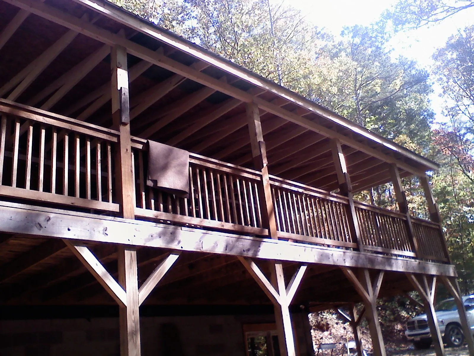 Timber framing under a new elevated porch and deck — Roof Leak Repair in Minor Hill by Roofing Brothers